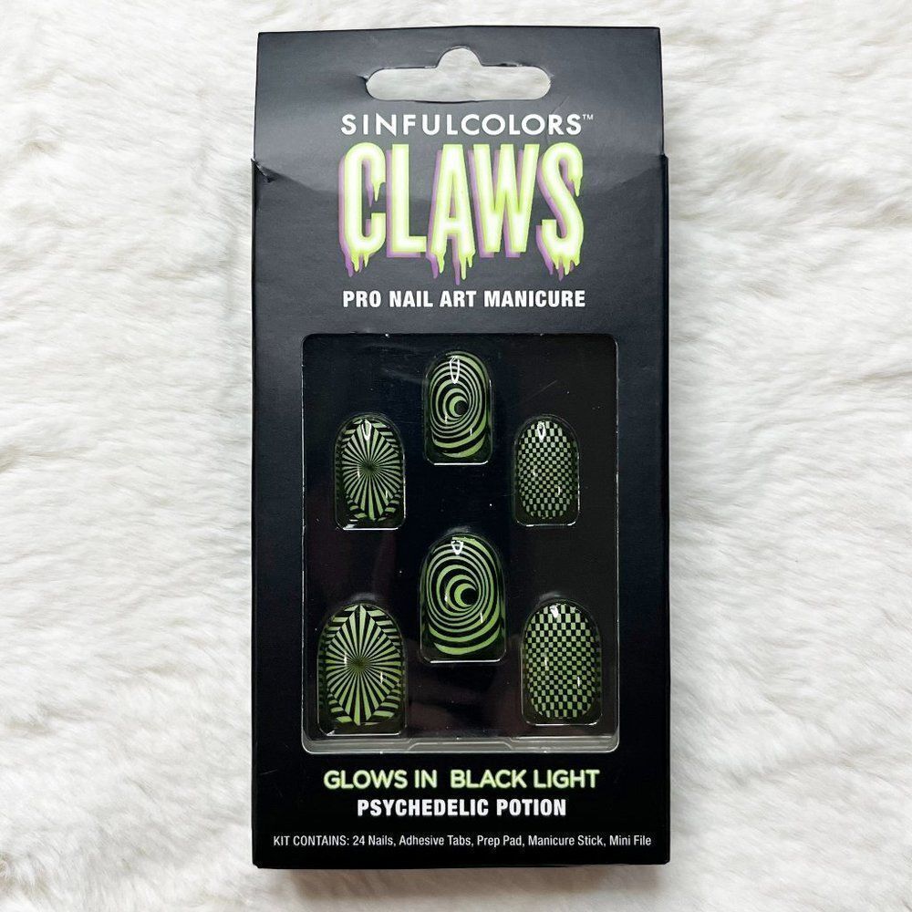 🔮 5/$25 SinfulColors Claws Halloween Press On Nails -‎ Psychedelic Potion